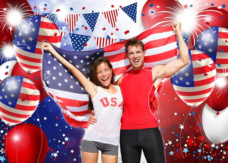CYLYH 7X5ft American Flag Backdrop Independence Day Background Photography 4th of July Party Decoration D447 - Image 4